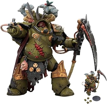 JOYTOY 1/18 Action Figure Warhammer 40k - Death Guard - Deathshroud Terminator 1- with Manreaper and Plaguespurter Gauntlets 5.51" Collectible Model Birhtday Gifts 15Age+ JT02588
