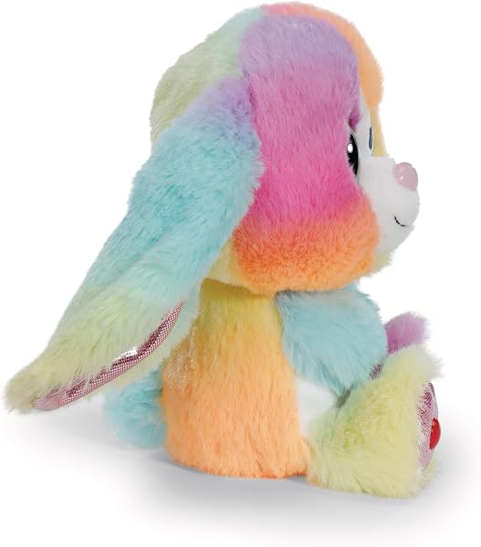 Glubschis, Hoppibow 62497 - Morbido coniglio di peluche, da coccolare e con cui giocare, per bambini e adulti, fantastica idea regalo, 15 cm, multicolore - 2