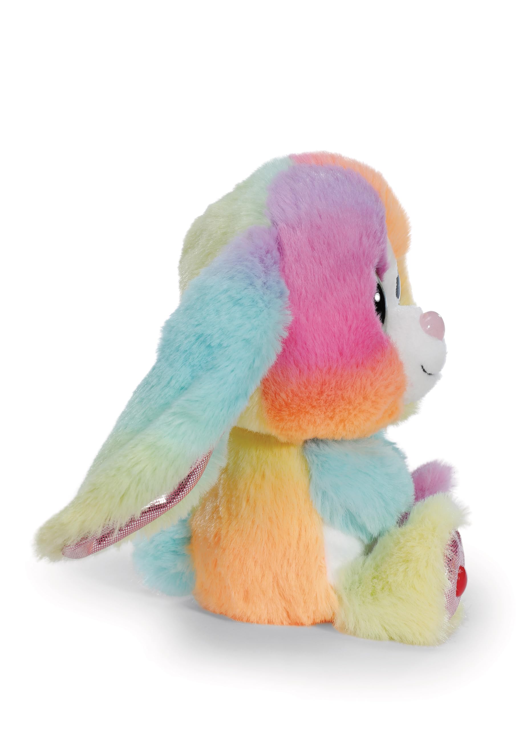 Glubschis, Hoppibow 62497 - Morbido coniglio di peluche, da coccolare e con cui giocare, per bambini e adulti, fantastica idea regalo, 15 cm, multicolore - 3
