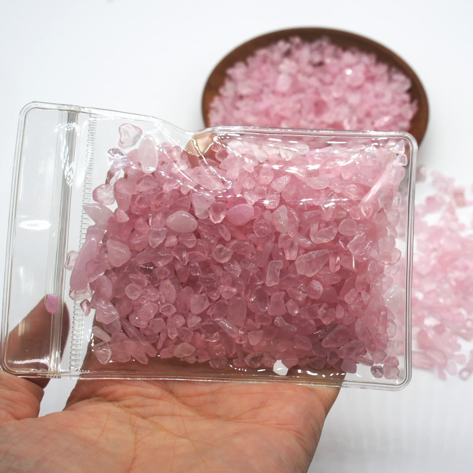 Amazon.co.jp: 完全天然水晶 ローズクォーツ さざれ石 重さ100-110g