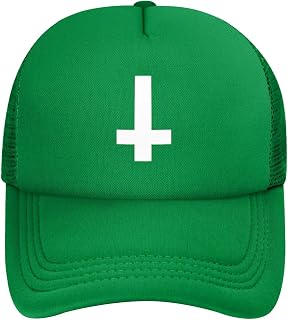 Demonic Inverted Cross Hat Authentic Fishing & Hunting Mesh Back Trucker Caps for Outdoor Activies