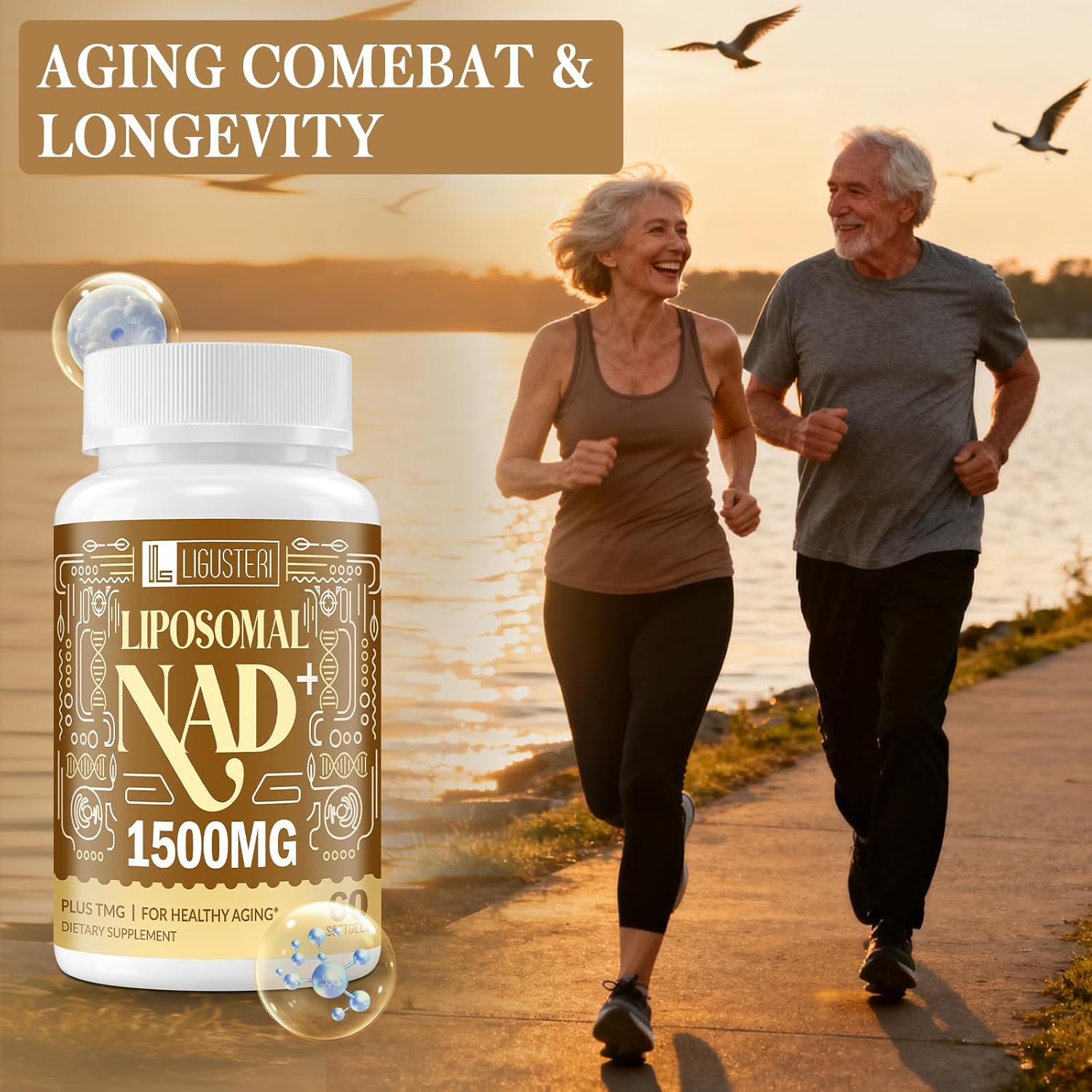 1500 MG Liposomal NAD+, 98%+ Absorption, NAD+ Supplement for Women & Men with TMG, for Aging Defense, Cellular Energy, Heart & Brain Function, Longevity, 60 Softgels - Image 7
