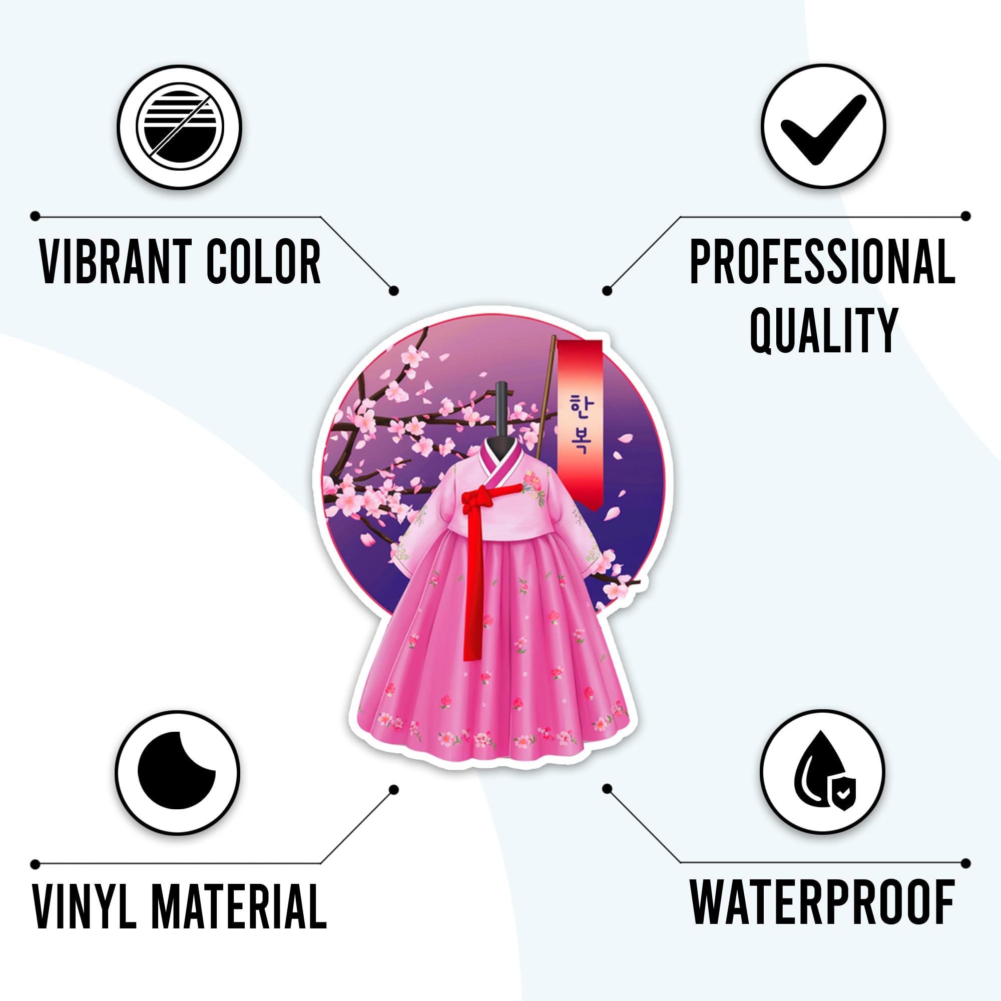 Korea Travel Stickers 50 Pieces Vinyl Waterproof Decal for Laptop Water Bottle Phone Car Window Bike Motorcycle Stakeboard Scrapbook Korean Sticker Gifts