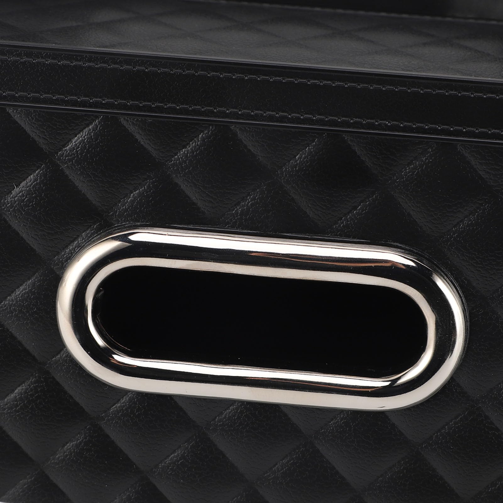 Organisateur de Siège Arrière de Voiture, Boîte de Rangement Multifonctionnelle, Appui-tête, Boîte à Mouchoirs, Support de Verre, Accessoires de Voyage (BLACK)
