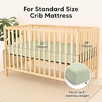 Vista 147 de 2-Pack Waterproof Baby Crib Sheets for Boys, Girls - 52x28 Viscose Derived from Bamboo Toddler Bed Sheet Neutral, Fitted Crib Mattress Protector