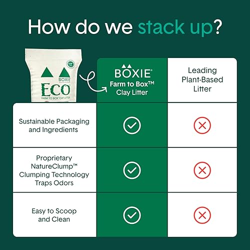 Miniatura 8 de Boxiecat Eco ligero, sin olor, arena de aglomeración premium, 6.5 libras, verde