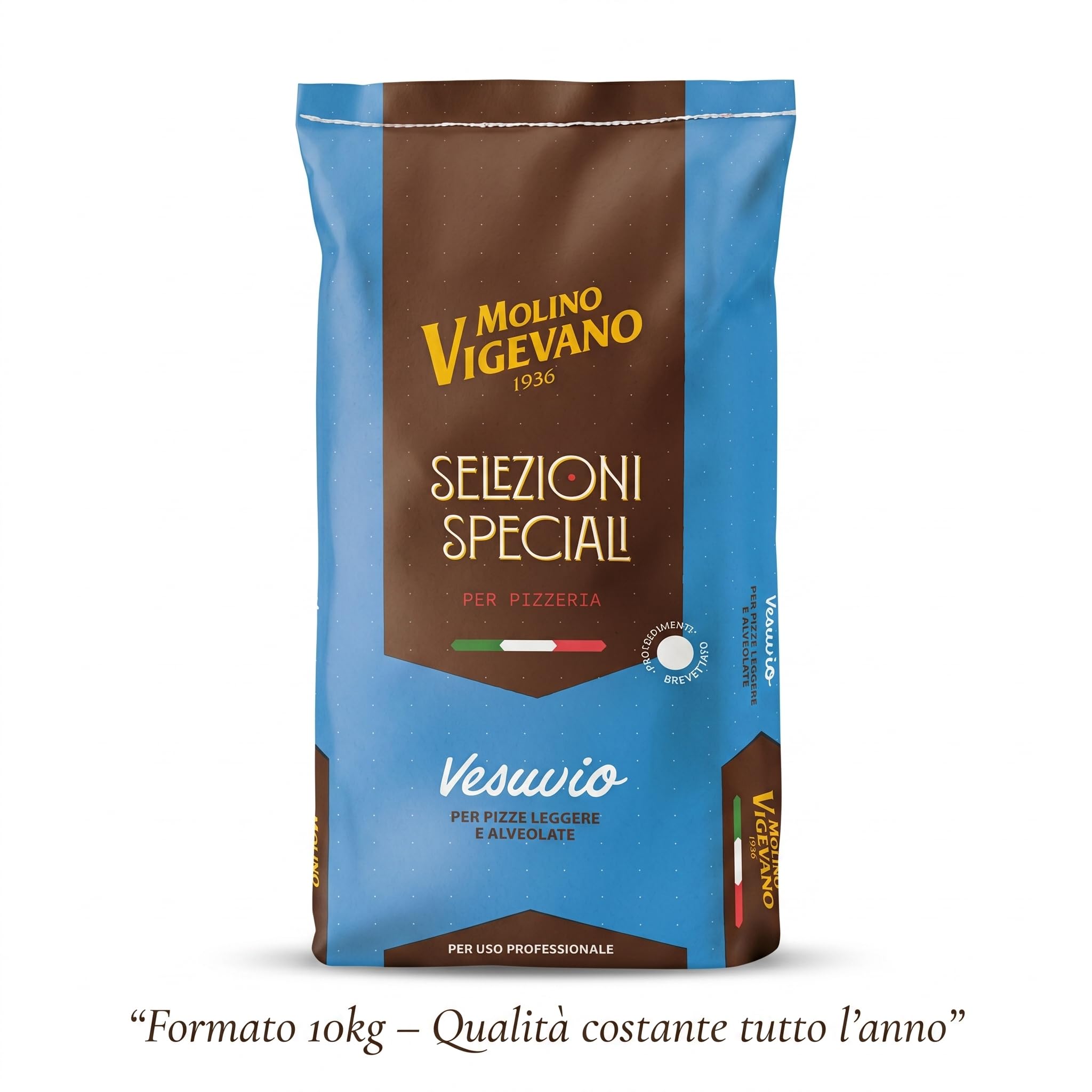 Molino Vigevano | Vesuvio Farina 0 Ideale per Pizza e Preparazioni a Media Lievitazione e Pizza Napoletana Contemporanea (10 kg)