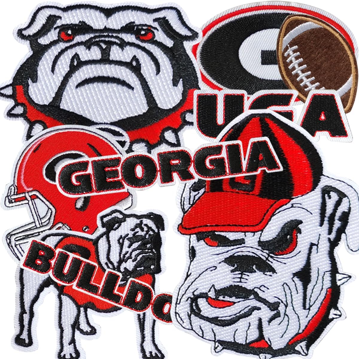 9PCS Georgia Iron on Patches, Football Patches for Jeans, T-Shirts, Backpacks, Hats and More