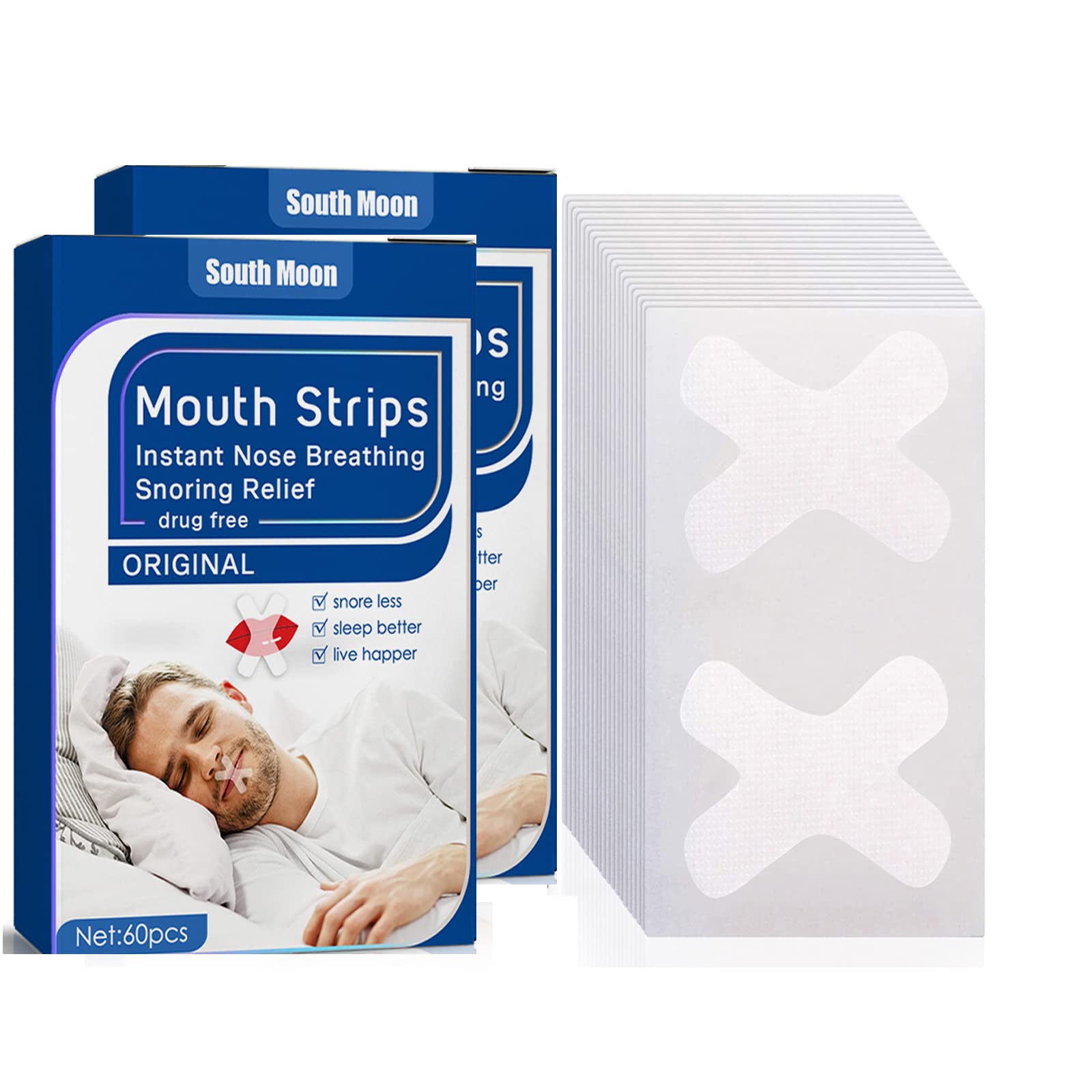 Buy Anti‑Snoring Patch, X Shape Mouth Strips 120 Pcs, Advanced Gentle