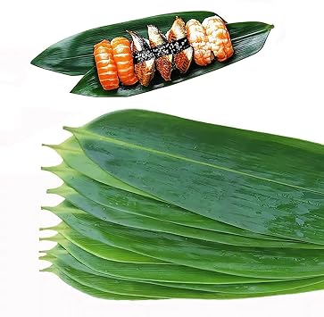 12 inch Bamboo Leaves for Sushi, 100 pcs Sushi Decoration Bamboo Leaf for Cooking, Sushi Banana Leaf for Sashimi Serving Plate Decorations