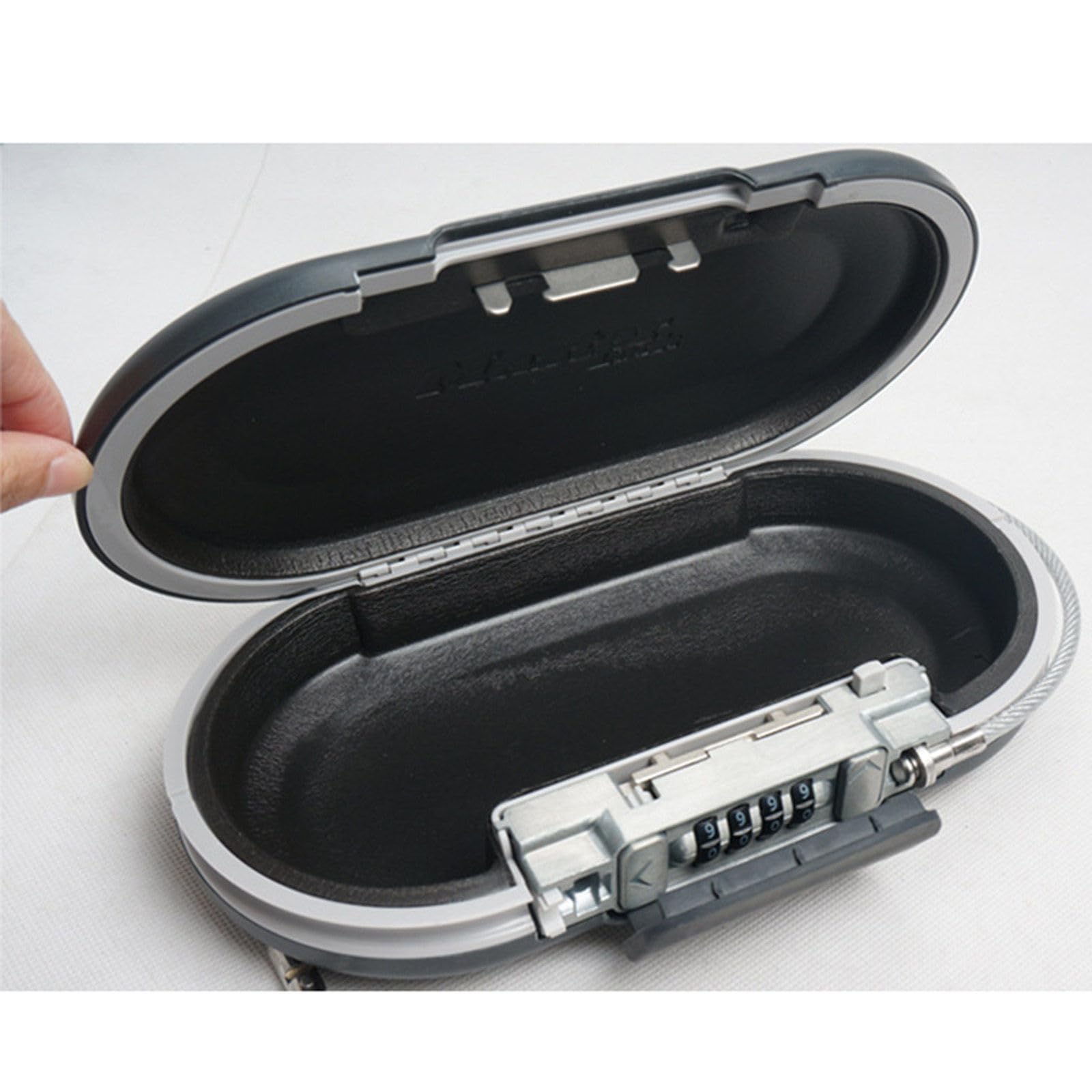 Cassetta di sicurezza portatile Blocco password Mini casseforti Casseforti di sicurezza Corda metallica Scatole di immagazzinaggio del telefono per carte di credito fisse per gioielli,White