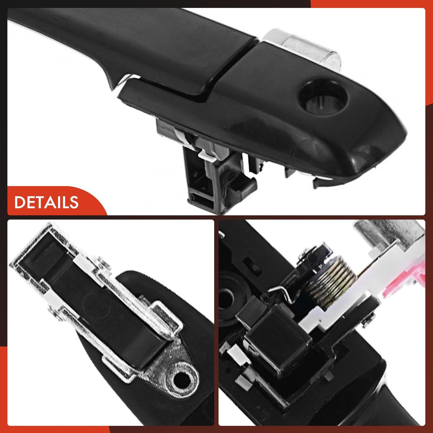 A-Premium Front Left Driver Side Exterior Door Handle Compatible with Honda CR-V CRV 2002 2003 2004 2005 2006, Smooth Black, Replace# 72180-S9A-003