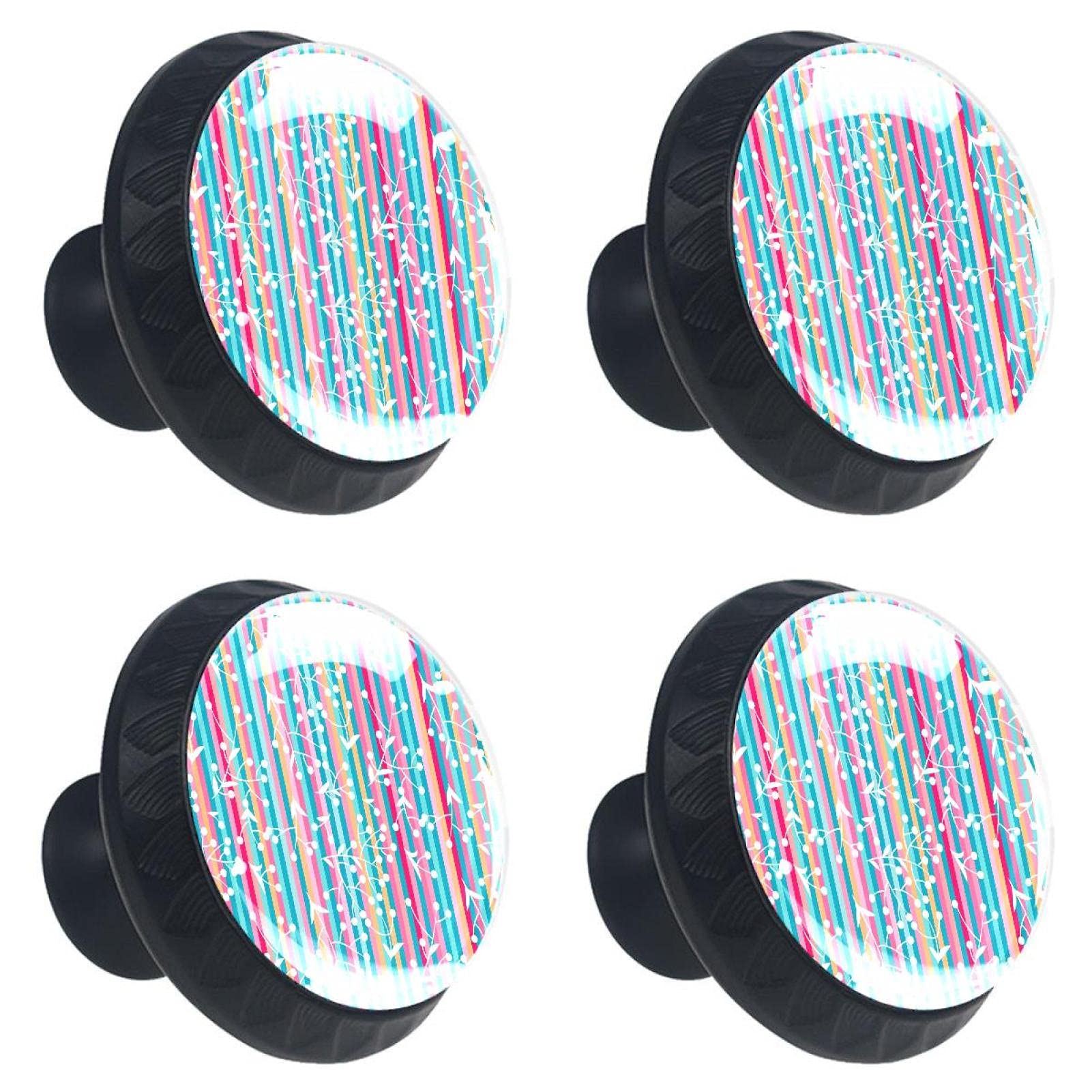 Poignées de tiroir en verre cristal lot de 4 boutons ronds avec vis