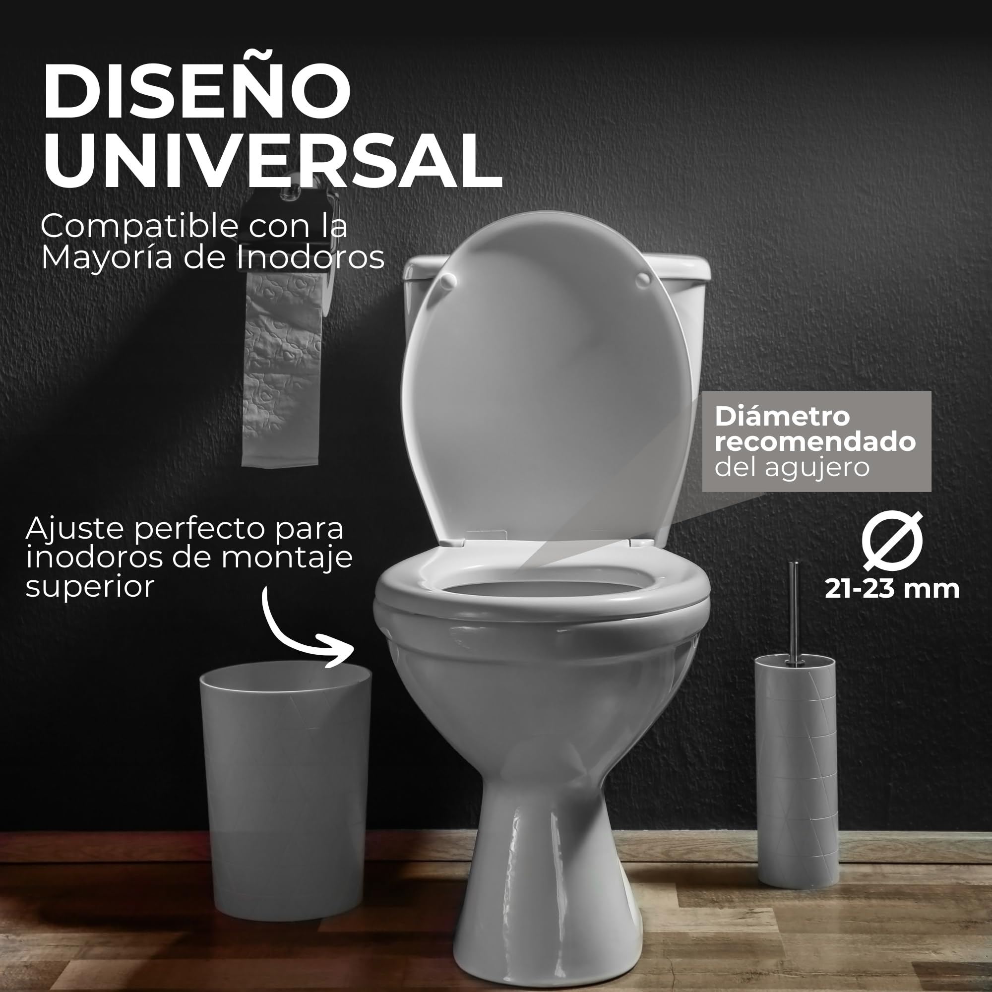Pack de 4 Tornillos de Nailon para Asiento de Inodoro, Fijaciones Premium para una sujeción firme y duradera. Renueva las Bisagras de tu WC con confianza.