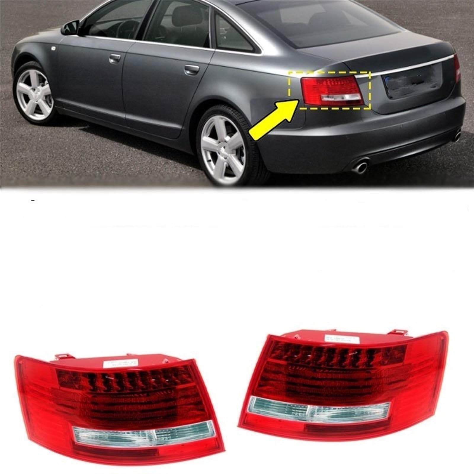 Für A6 S6 Für Quattro 2005 2006 2007 2008 Rücklicht Blinker Für Signal Warnung Bremsleuchte Hinten Ohne Birne Auto Rückleuchte(Only left)