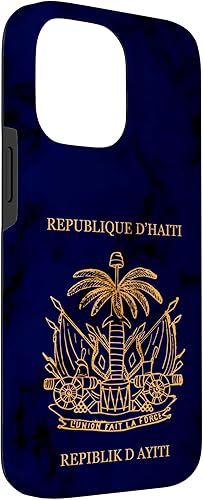 Vista 54 de iPhone 13 Pro Haití, haitiano, pasaporte de Haití, bandera de Haití. Funda