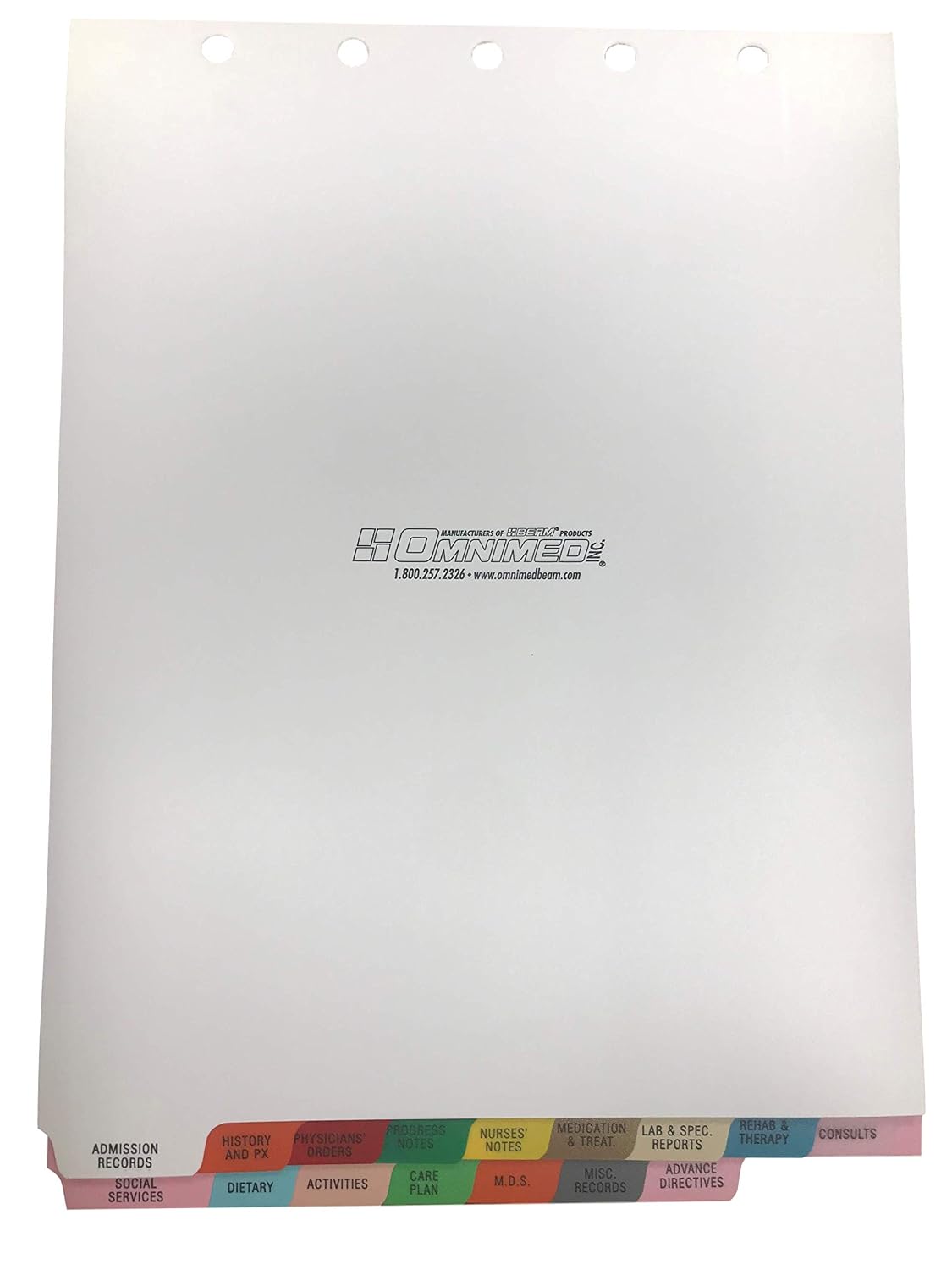 Medical Chart Index Dividers (16 Tab Top Open (Long-Term Care) Set)