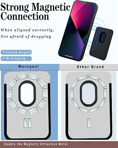 Miniatura 3 de Cartera magnética para tarjetas con anillo para MagSafe iPhone 141312 Mini Plus y Pro Max, funda de cuero resistente y segura para teléfono celular