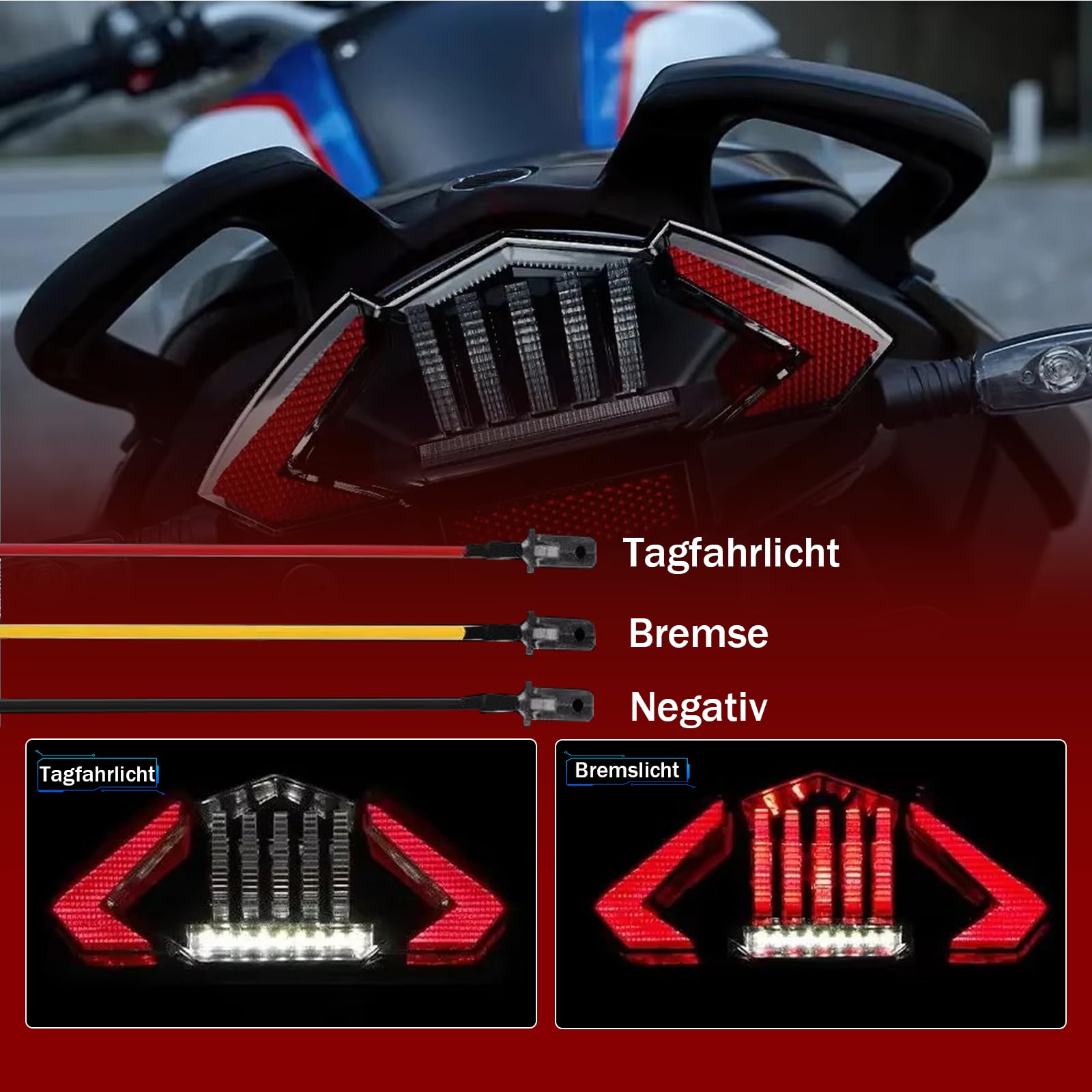 Motorrad LED Rücklicht Bremslicht E-geprüft für BMW F800GT F800R F650 R1200 GS ADV