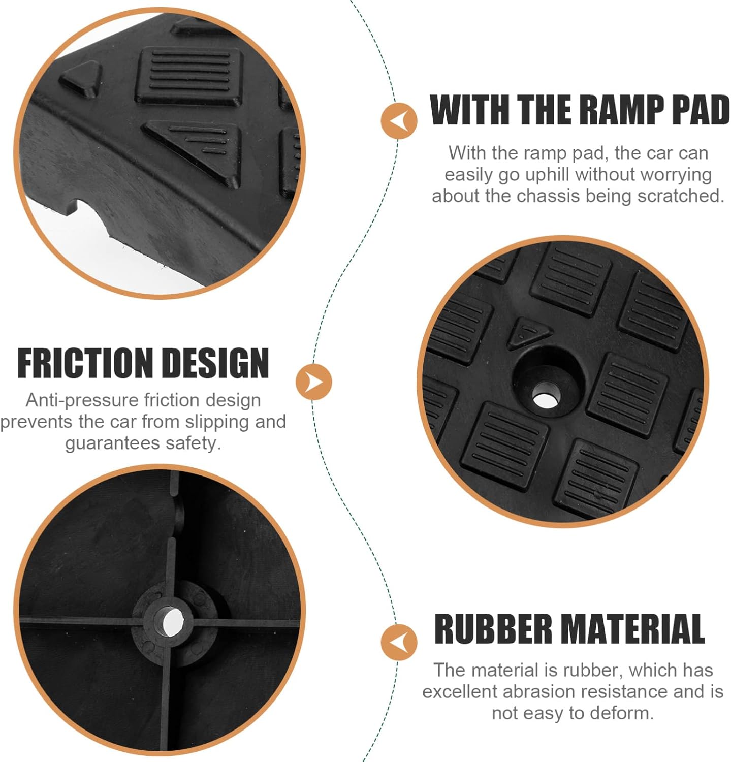 Plastic Ramp for Driveway Heavy Duty Vehicle Ramp for Cars Motorcycles and Loading Docks Anti-Slip Design Abrasion Resistance Suitable for Garages and Sidewalks