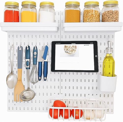 Organizador modular de tablero de clavijas de cocina montado en la pared, juego estándar