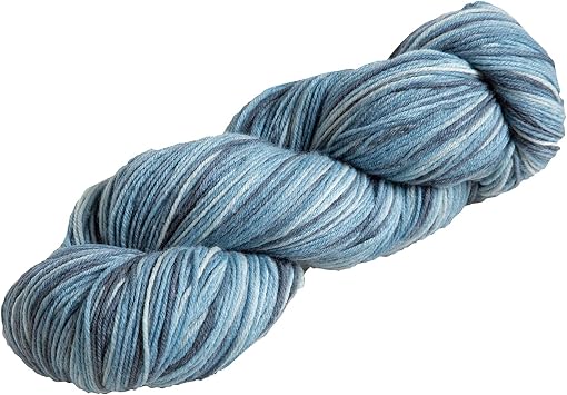 Knit Picks Stroll Blue Merino Wool Fingering Sock Weight Yarn | 100g hank of hand dyed yarn for knitting in Pluto color, machine washable.