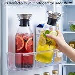 WUWEOT 33 OZ Pitcher en verre en acier inoxydable Silicone Couvercle à glissière, résistant à la chaleur Borosilicate Eau Carafe Jug Beverage Pitchcher pour eau, lait, café, vin servi, thé glacé et jus