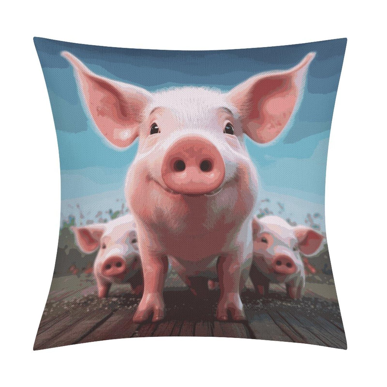 Adfgyerh Style Smiling (4) Pillow Covers Soft And Comfortable Invisible Zipper ，Home Decor 18X18 Inch Edging Technology，Throw Pillow Covers For Couch Sofa Bedroom Living Room.
