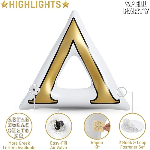 Miniatura 5 de Flotador de piscina con letras griegas, grande de 48 pulgadas (Phi) para decoración de fiesta de piscina en interiores y exteriores, decoración de