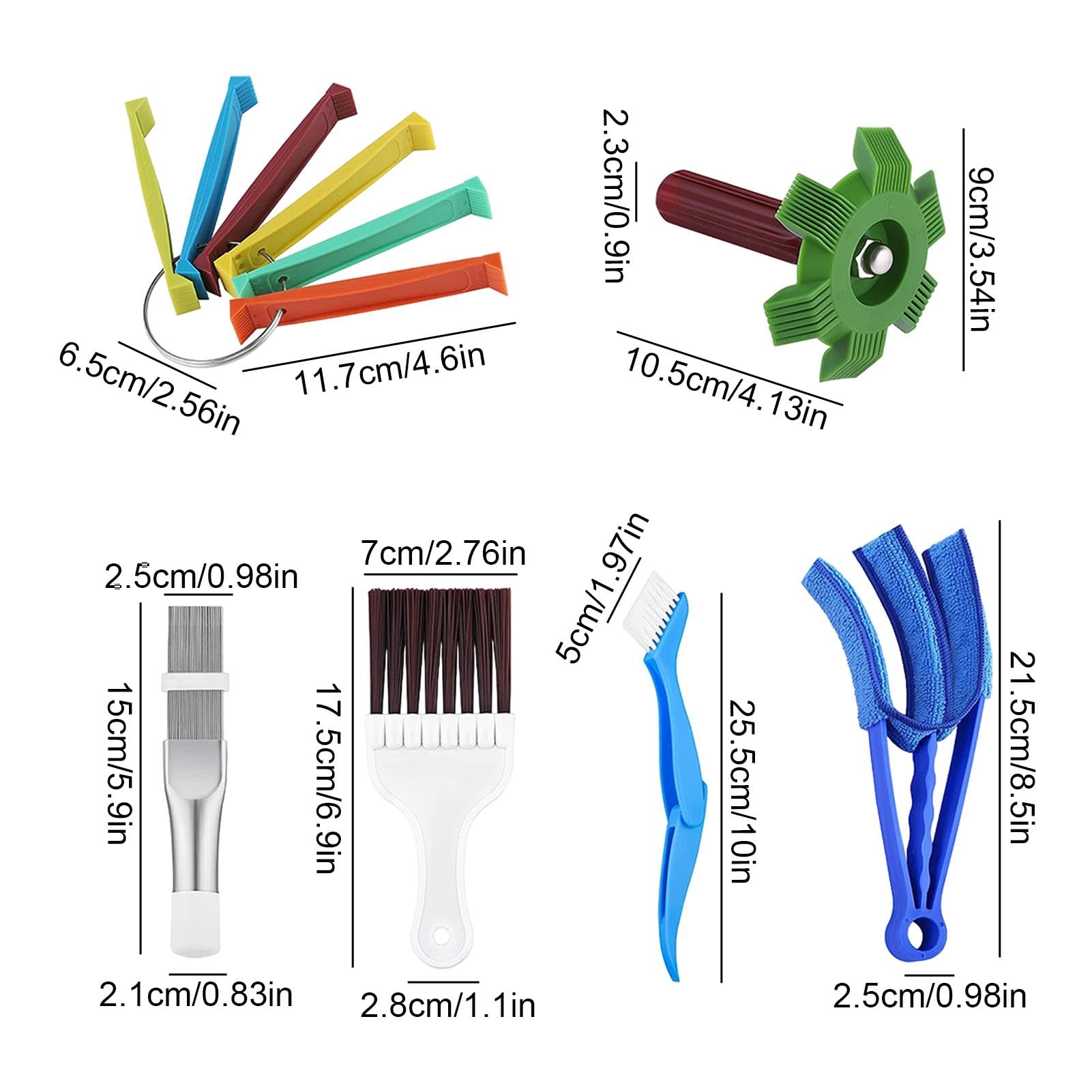 Kit di pulizia delle lamelle AC | Spazzola per la pulizia delle bobine AC, pettine dell'evaporatore AC, strumento di riparazione per termosifoni AC, piastra a condensatore
