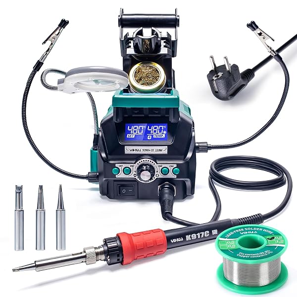 YIHUA 939D+ III EVO DIY-Loetstation mit 4 Speicherplaetzen und Dual-LCD