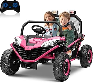 Sponsored Ad - ALINUX 24 Volt 10AH Ride on Car UTV 2 Seater, Kids Electric Car, Metal Frame, Brake&Gas Pedal, EVA Tires, B...