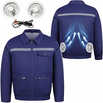 2-Fan Air Conditioned Jacket, Summer Outdoor Cooling Coat for Men and Women Working Hiking