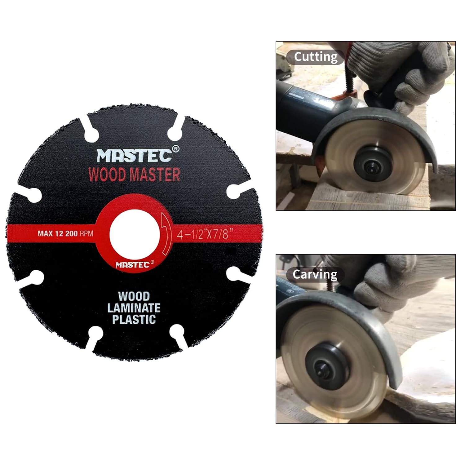 4 1/2 Inch Brazed Tungsten Carbide Blades,Easy Cutting for Wood Nailed Planks Plastic Pipe with 7/8 Inch Arbor
