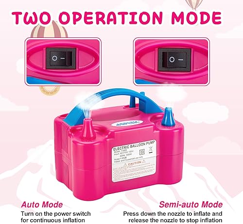 Miniatura 5 de AGPTEK Bomba eléctrica de globo de aire, infladorsoplador portátil de doble boquilla de 110 V 600 W, con kit de guirnalda de globos de sirena de 110