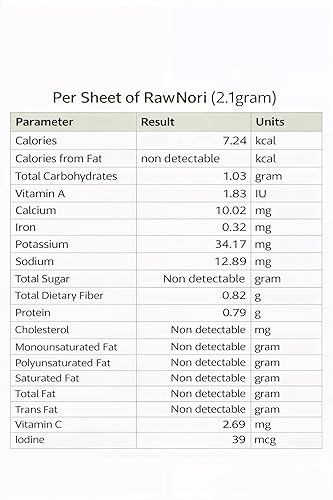 Miniatura 10 de Raw Organic Nori - Paquete de 100 hojas de papel de sushi vegano, crudo, kosher, sin calentar, sin cocinar, no tostado, compra a granel, ahorra
