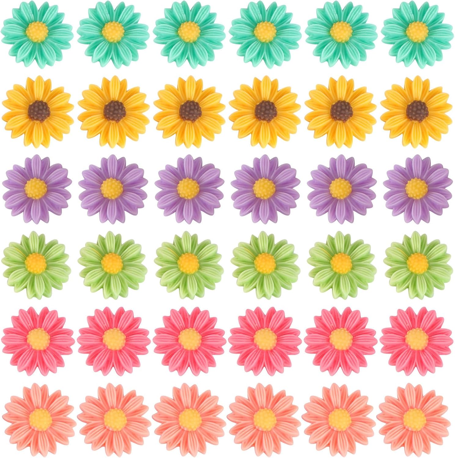 Hairpin Accessory DIY Ornament 36 Pcs Resin Mm Daisy Shaped