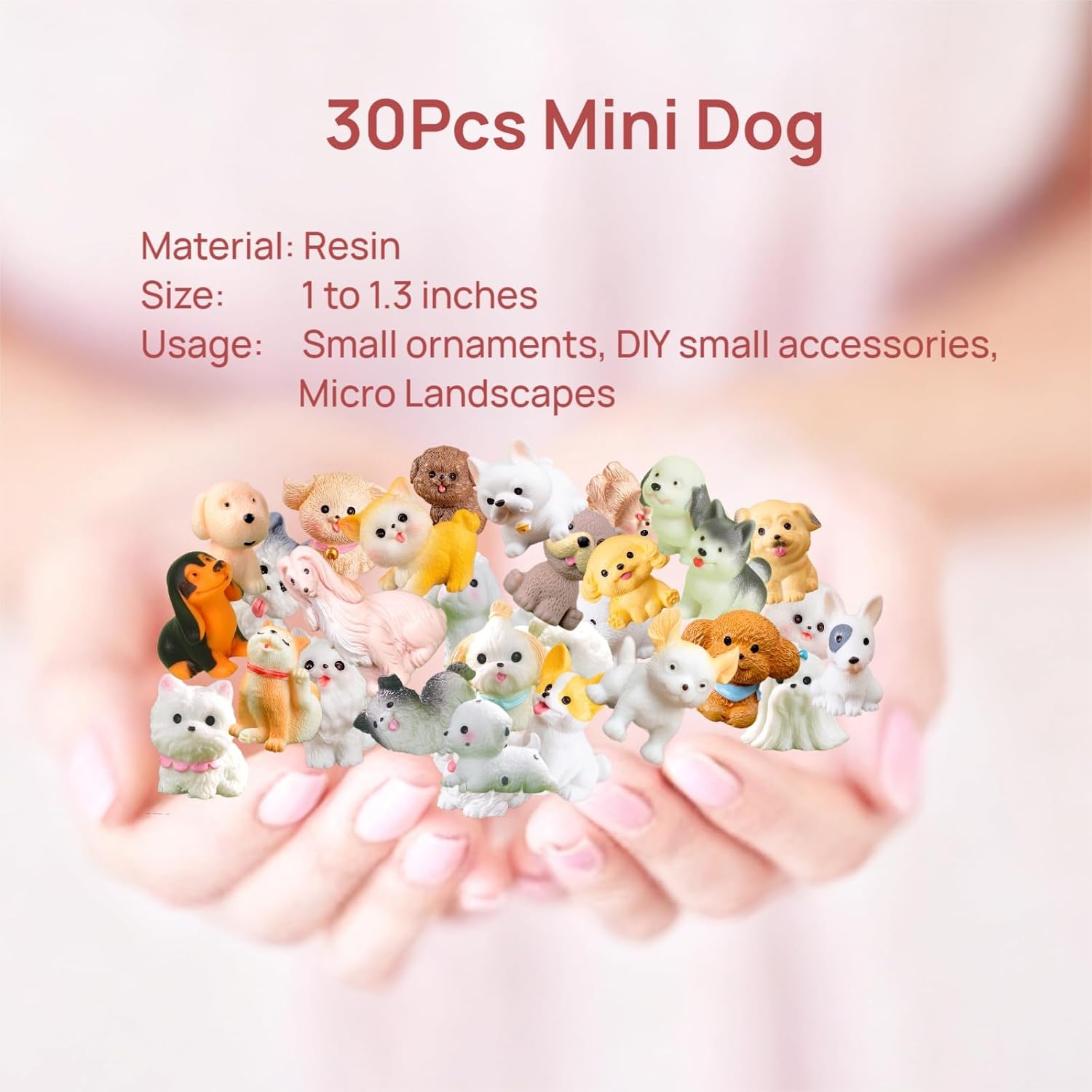 30Pcs Mini Dog Figurines For Home Decor Fairy Garden Cake Topper Party Gift