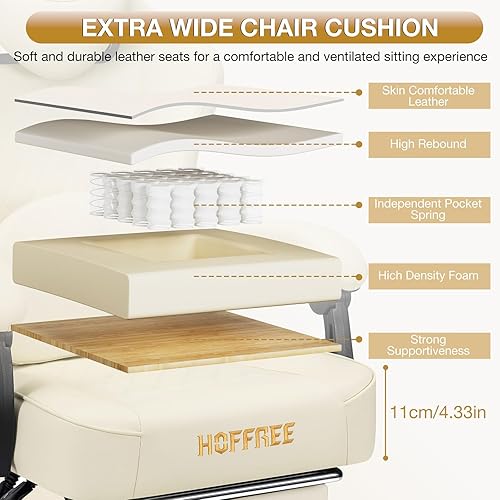 Miniatura 5 de HOFFREE Silla de juegos para computadora con altavoces, sillas de juegos de masaje con reposapiés, Bluetooth, respaldo alto, ergonómicas, sillas de