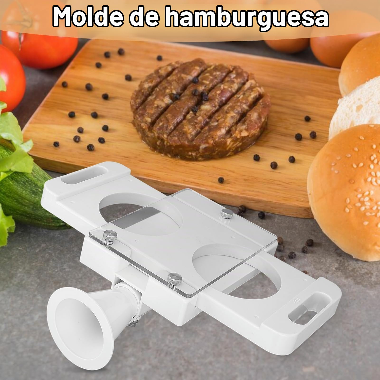 Máquina Para Prensar Hamburguesas, Prensa Para Hamburguesas, Prensa Para Carne Para Dar Forma Fácilmente A Las Hamburguesas Con 5 Tubos Adaptadores Prensa Casera Para Hacer Hamburguesas