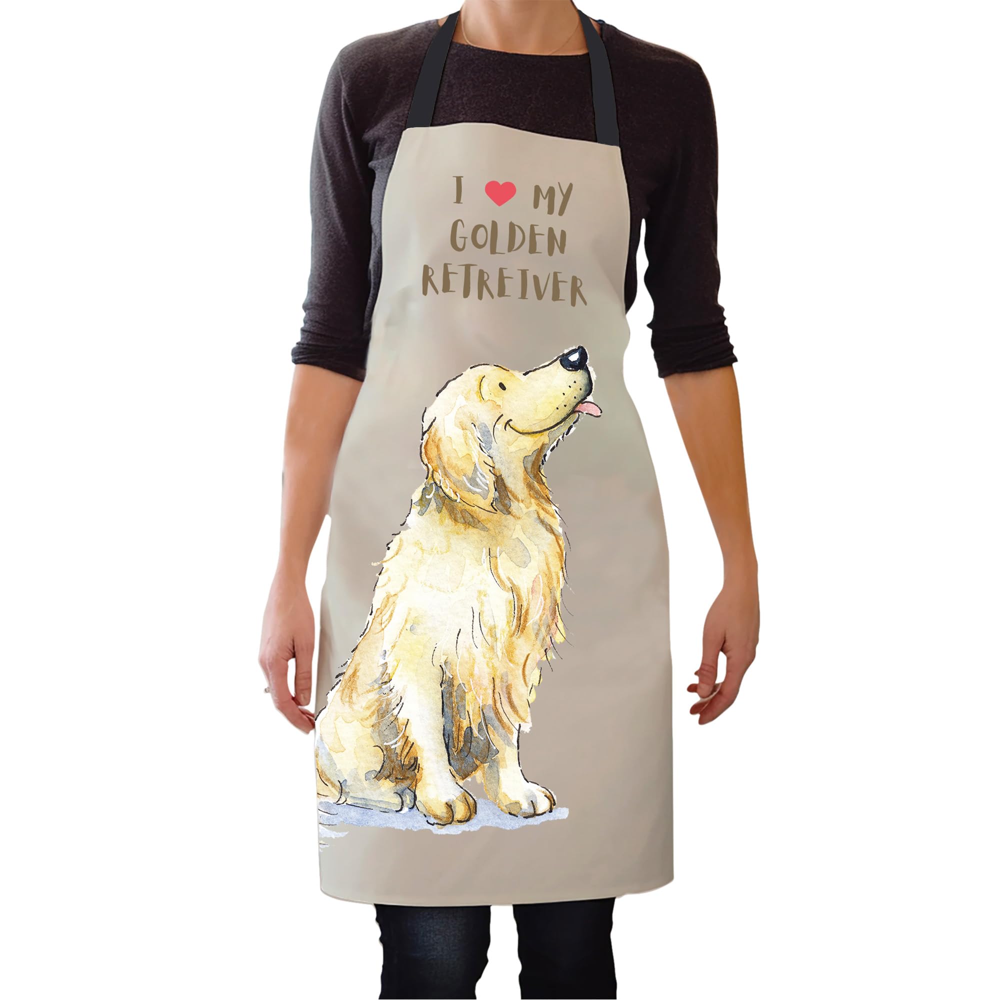 Image Industry Golden Retriever Apron - Kitchen Apron - Cooking & Baking - Dog Lovers - Dog Artwork