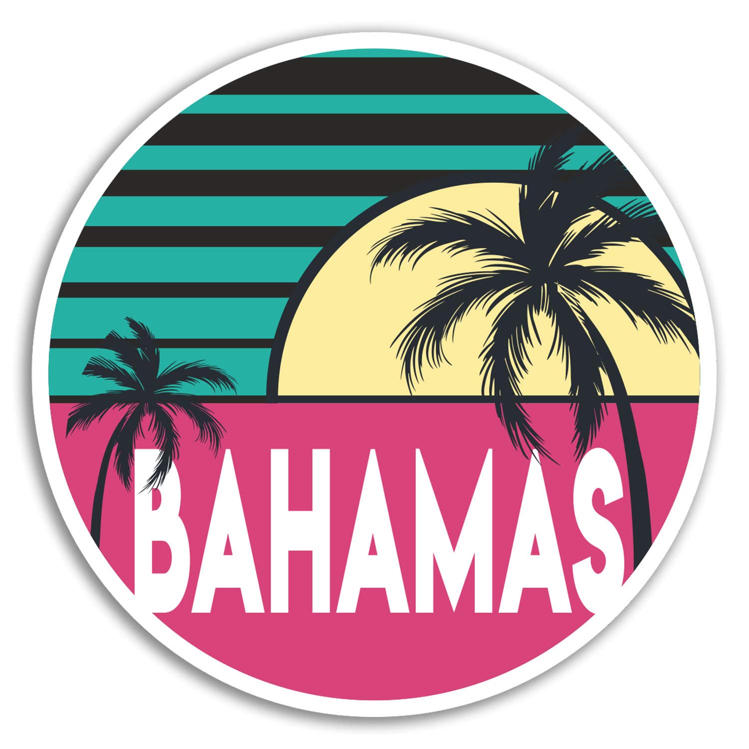 Destination Vinyl Ltd Multi 2 X 10Cm Bahamas Vinyl Stickers - Caribbean Travel Sticker Laptop Luggage #18013 (10Cm Wide)