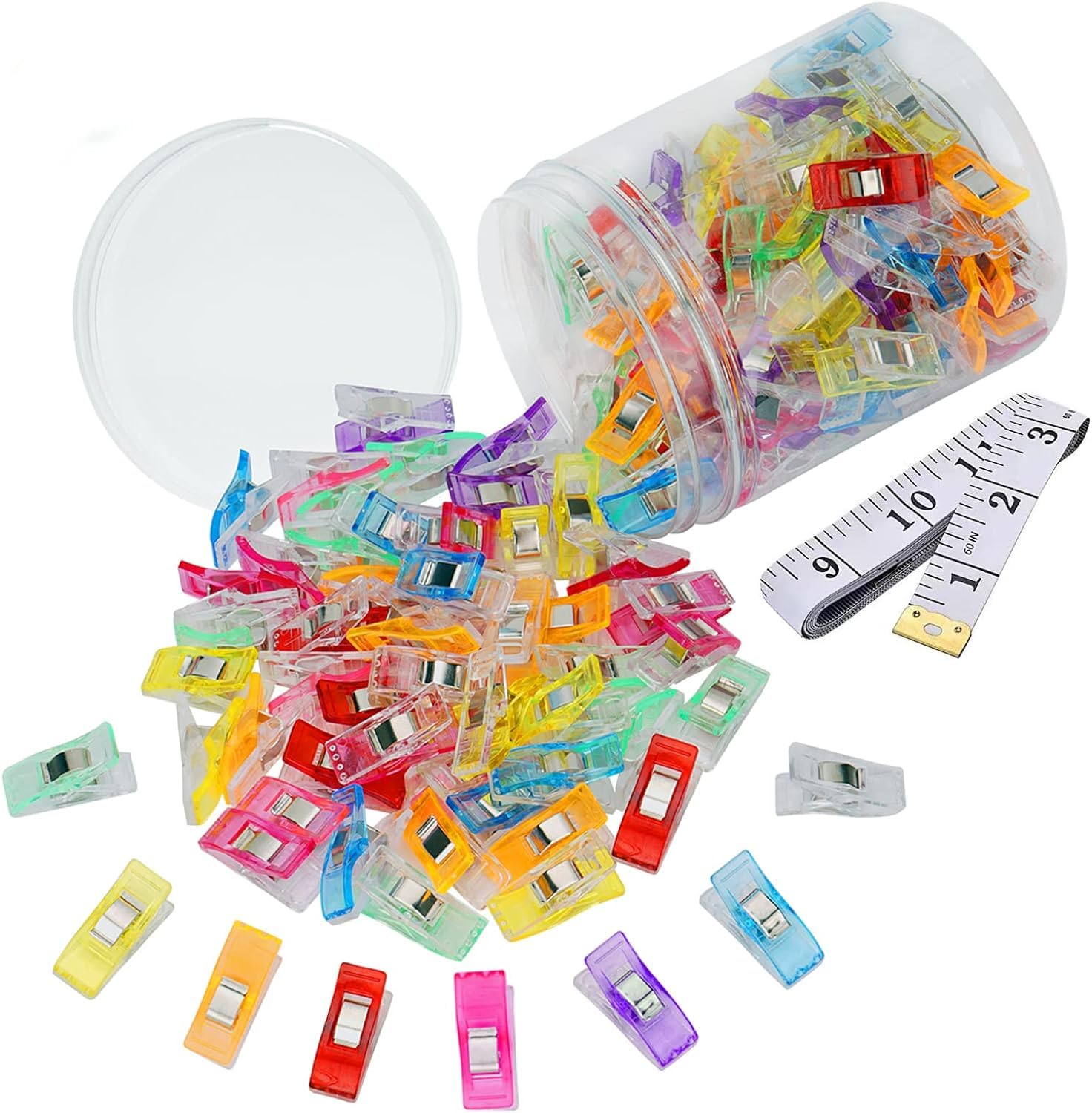 100 Pcs Multipurpose Sewing Clips for Fabric,Premium Plastic Clips, Mini Clips for Sewing, Sewing Fasteners Clips, Multi-Color Crafting Tools for Fabric Sewing Binding Crafting