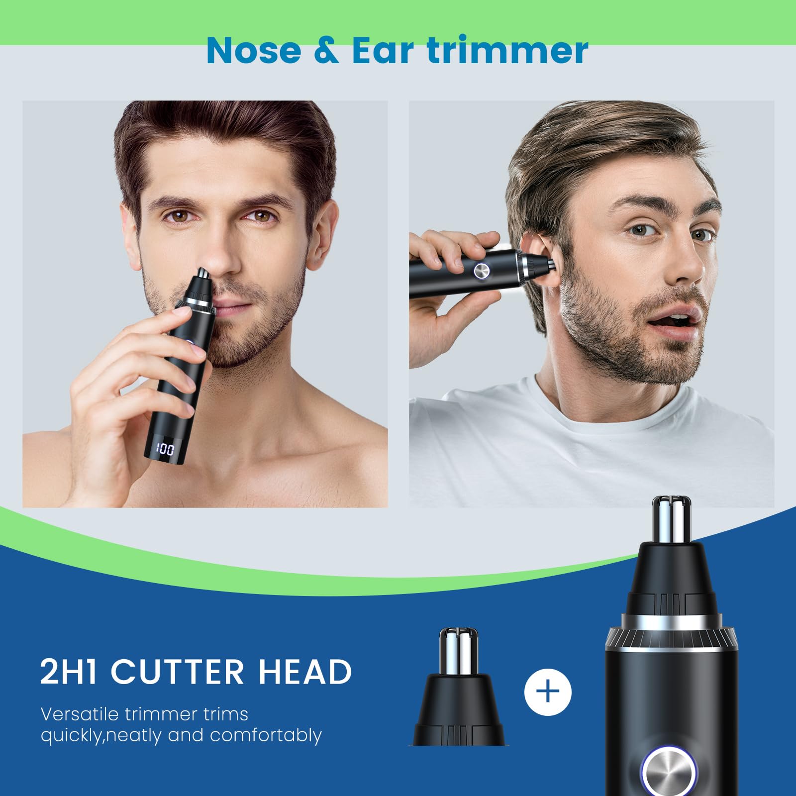 Ohr- und Nasenhaartrimmer für Männer, 2025 Professioneller schmerzloser USB-wiederaufladbarer Augenbrauen- & Gesichtshaartrimmer, 13.000 U/min Präzisionswerkzeug mit leistungsstarkem Motor und