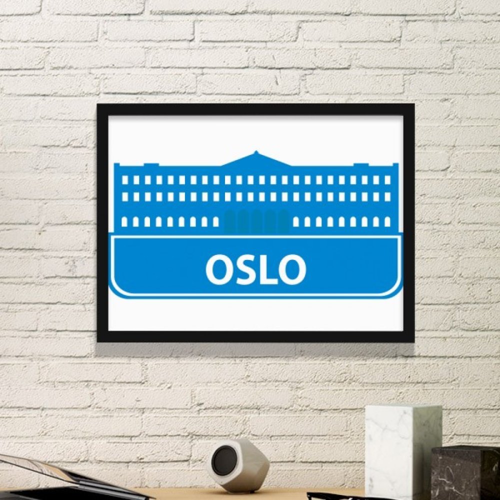 Stickers muraux Oslo Norvège bleu et cadre photo pour sublimer un mur vide