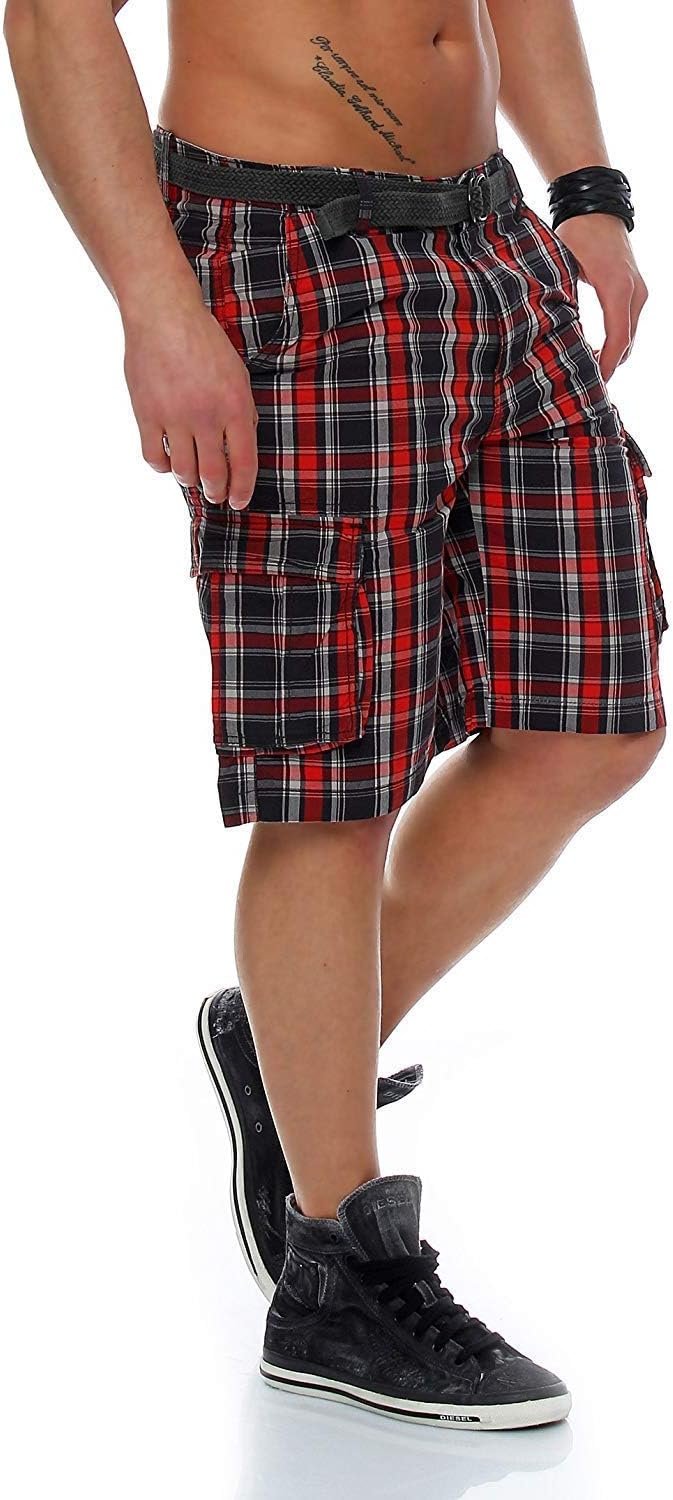 Scorpion Bay Men's Shorts MBM3125 - Red Check, 31