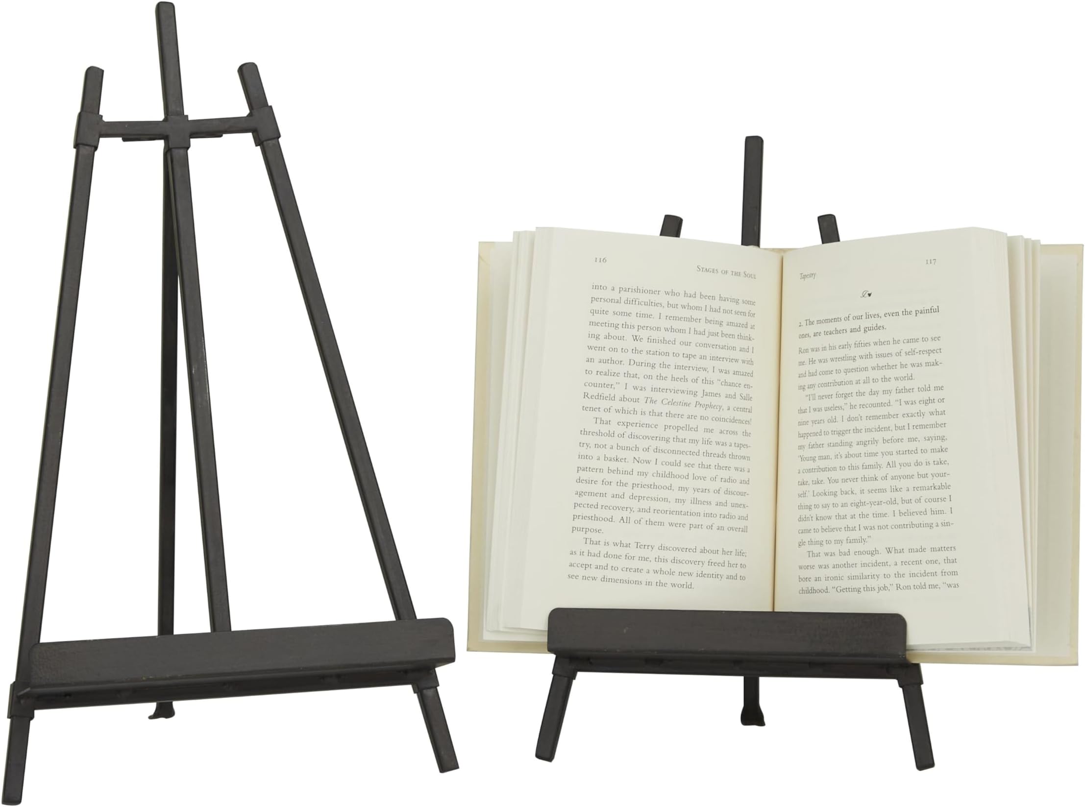 Metal Easel with Foldable Stand, Set of 2 13", 11"H, Black