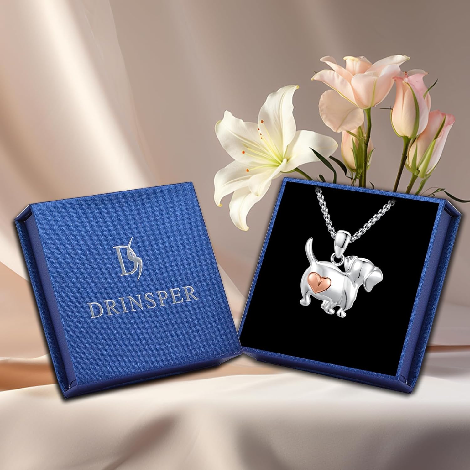 Dachshund Necklace,Dog Necklace for Women 925 Sterling Silver Dachshund Weiner Pendant Cute Animal Weener Charm Jewelry Gifts for Mom Wife
