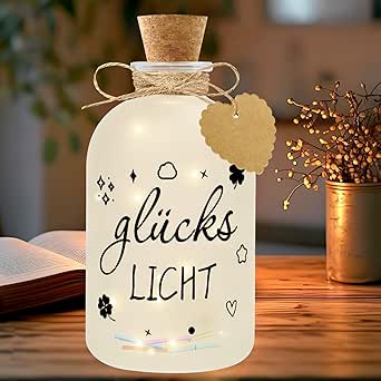 HOWAB Rosa Windlicht Personalisiert - Romantisches Glückslicht Mit Gravur Für Frauen