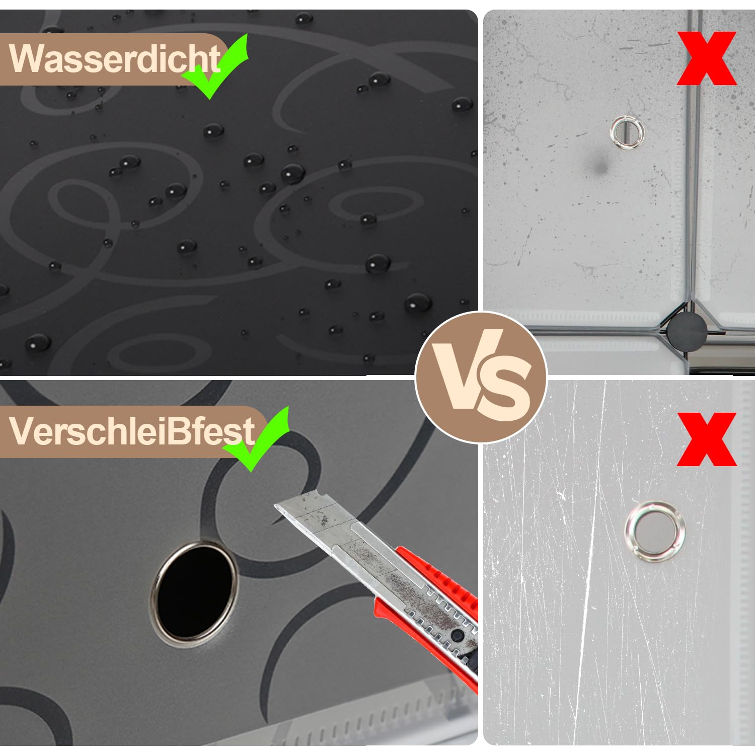Herrselsam DIY Kleiderschrank Regalsystem 20 Würfel Garderobe Kleiderschrank Offen Kunststoff Garderobe mit Türen Garderobenschrank mit Kleiderbügel & Kleiderhaken(Schwarz und Weiß 175x140x35CM)